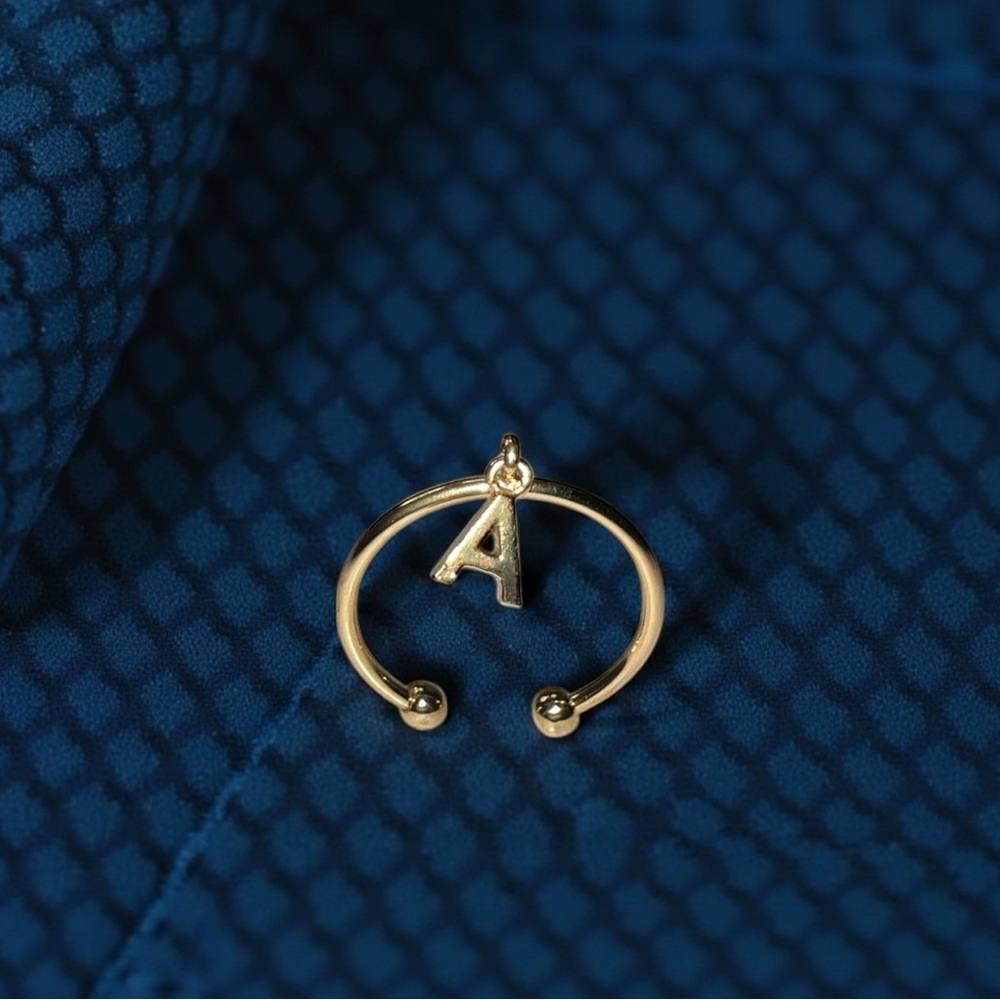 Gold Initial (A) Open Ring